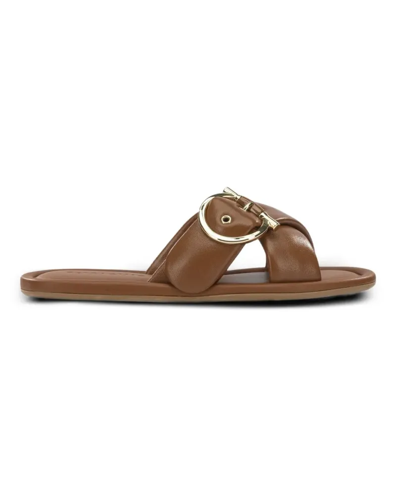 Ferragamo Elyzia buckle-detail crossover sandals - Braun Braun
