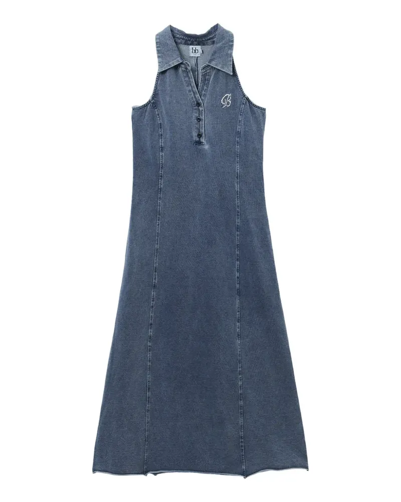 b+ab halterneck logo-embellished dress - Blau Blau