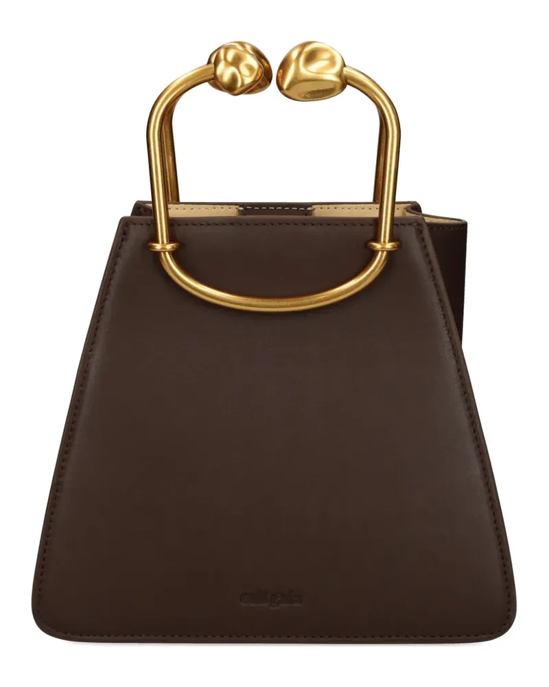 Cult Gaia sculptural-handle leather mini bag - Braun Braun