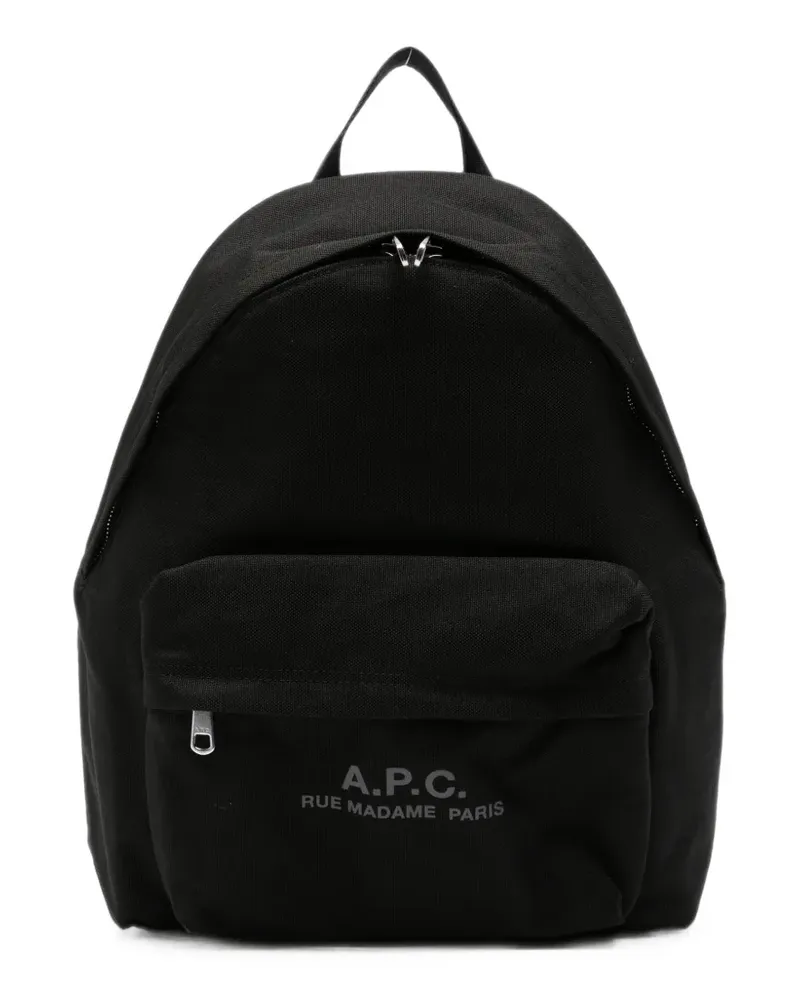A.P.C. logo-print backpack - Schwarz Schwarz