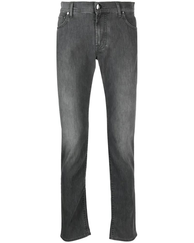 Corneliani Tief sitzende Straight-Leg-Jeans - Grau Grau