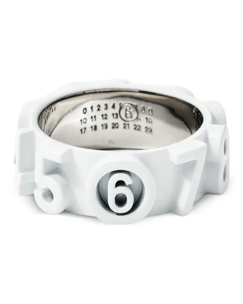 Maison Margiela Ring mit 3D-Logo - Weiß Weiß