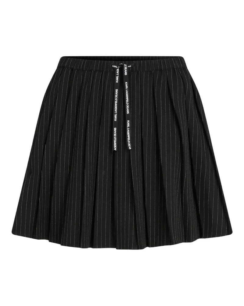 Karl Lagerfeld pinstripe pleated mini skirt - Schwarz Schwarz