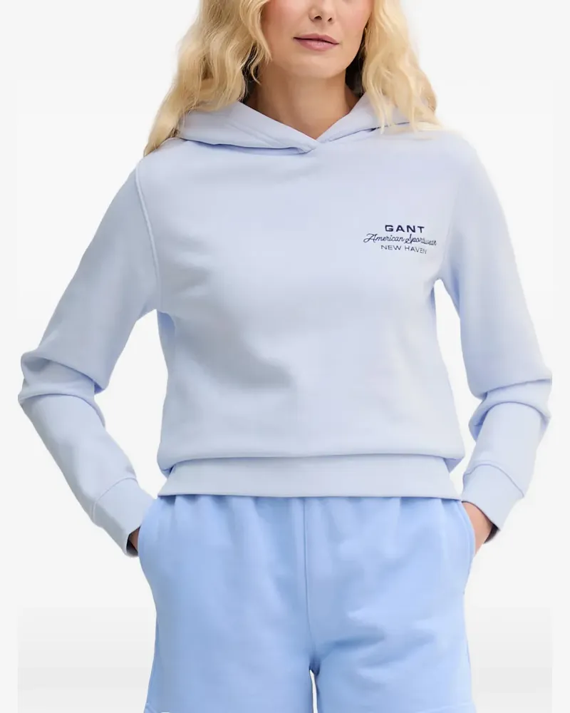 Gant logo-print hoodie - Blau Blau