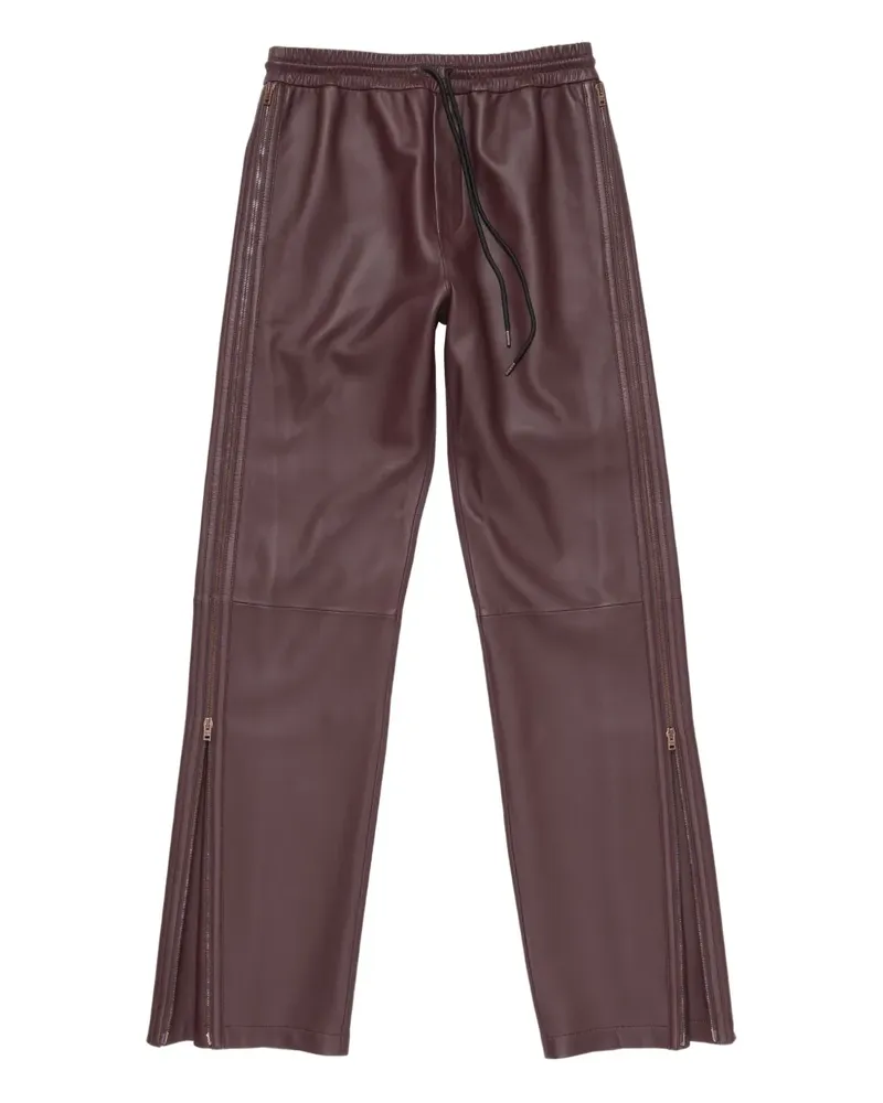 Acne Studios Lederhose mit Kordelzug - Rot Rot