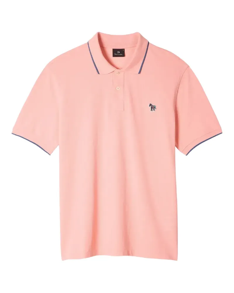 Paul Smith Poloshirt mit Zebra-Patch und Kontrastbesatz - Rosa Rosa