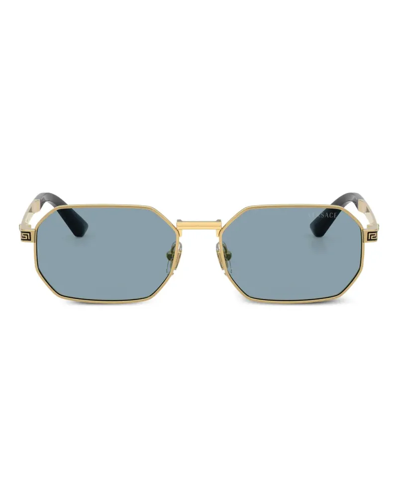 Versace Sonnenbrille mit geometrischem Gestell - Gold Gold