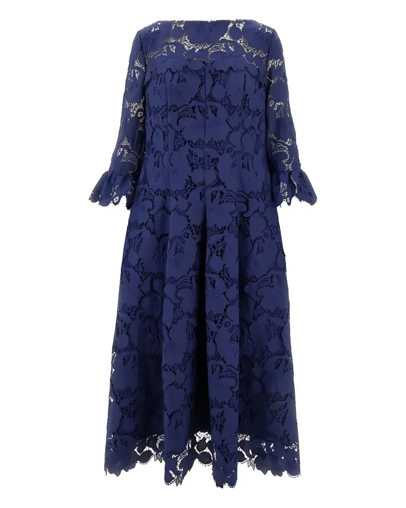 Talbot Runhof Midikleid mit Spitzendetail - Blau Blau