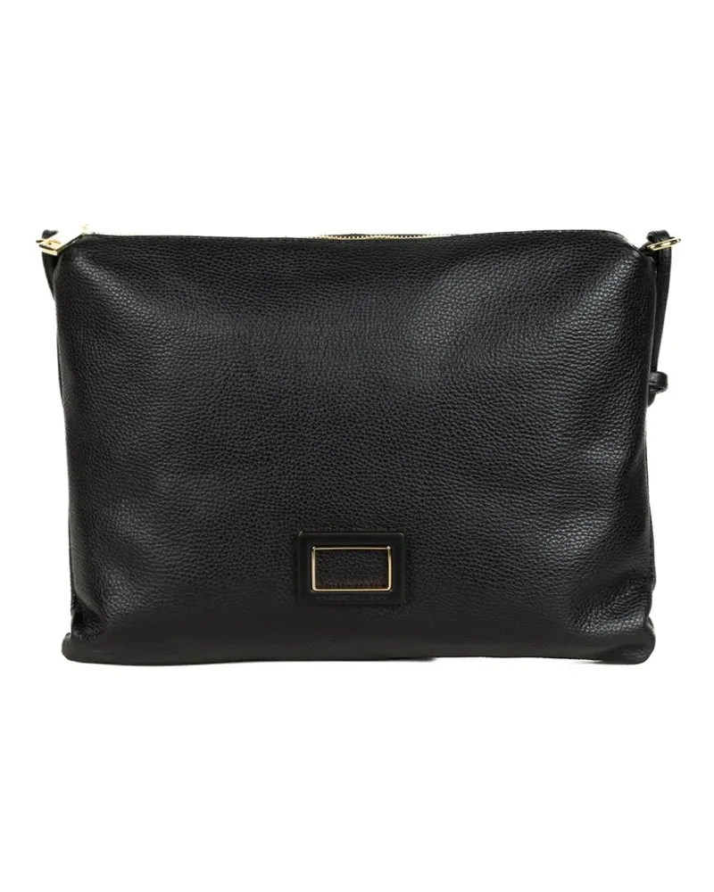 MARC ELLIS textured plaque clutch bag - Schwarz Schwarz