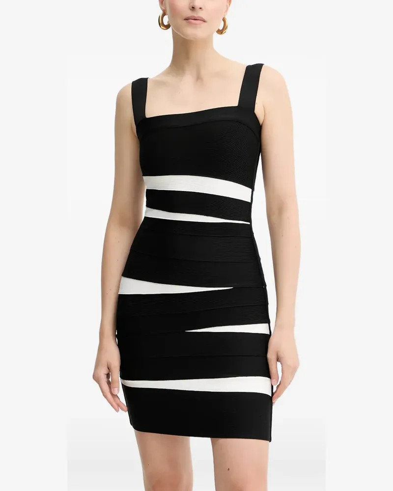 Hervé Léger Eve square-neck striped mini dress - Schwarz Schwarz