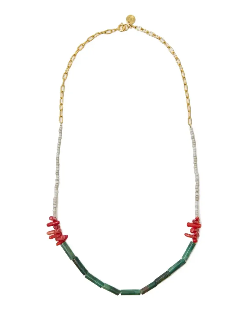 Undercover beaded chain necklace - Gold Gold