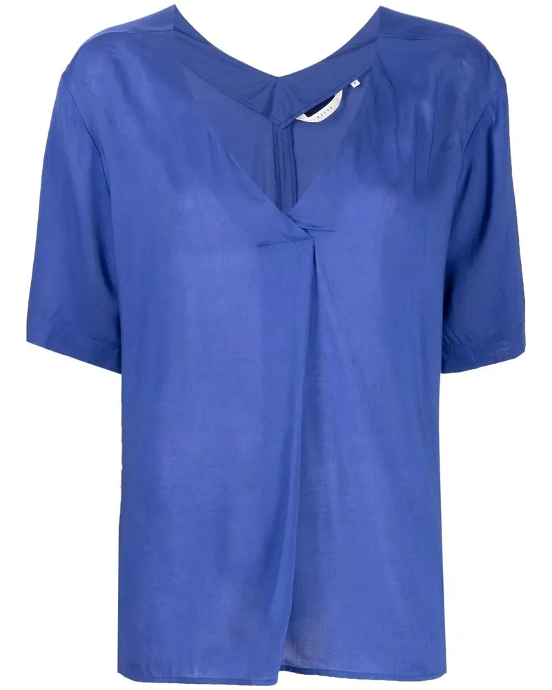XACUS Bluse mit V-Ausschnitt - Blau Blau