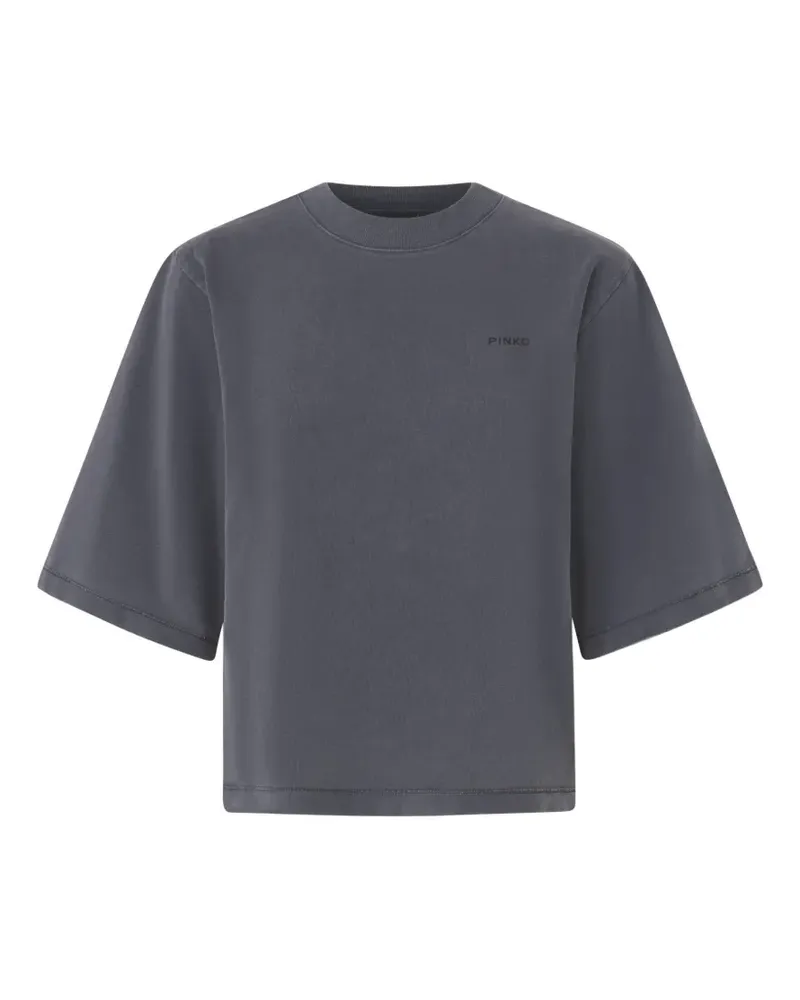 Pinko Ausgeblichenes T-Shirt mit Love Birds-Logo - Grau Grau