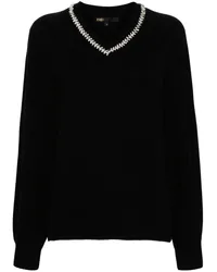 Maje Pullover mit Strass Schwarz