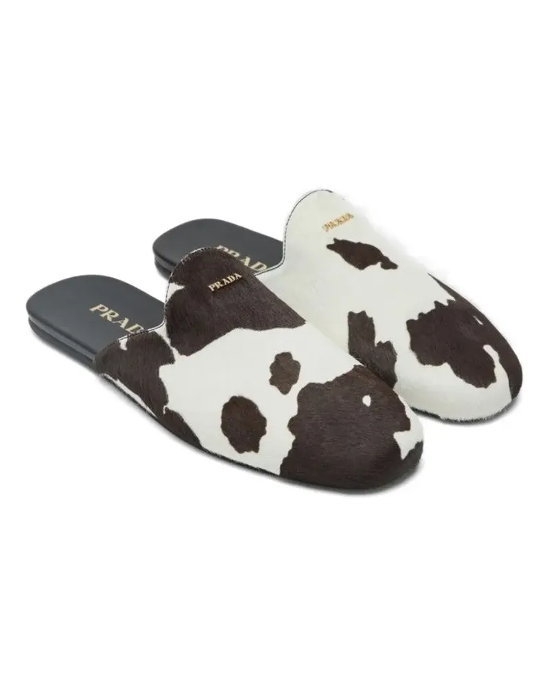 Prada cow-pattern mules - Weiß Weiß