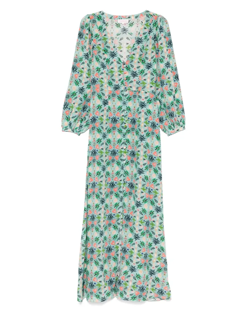 MUZUNGU Sisters Maxikleid mit Blumen-Print - Blau Blau