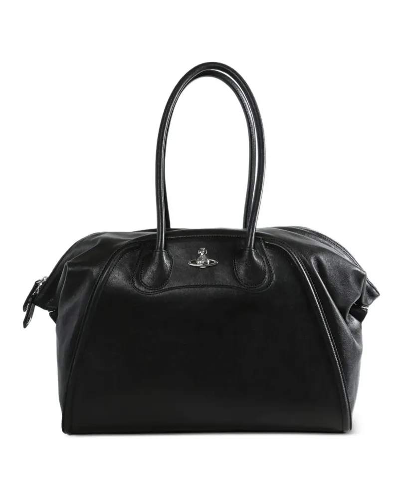 Vivienne Westwood Schultertasche mit Logo-Schild - Schwarz Schwarz
