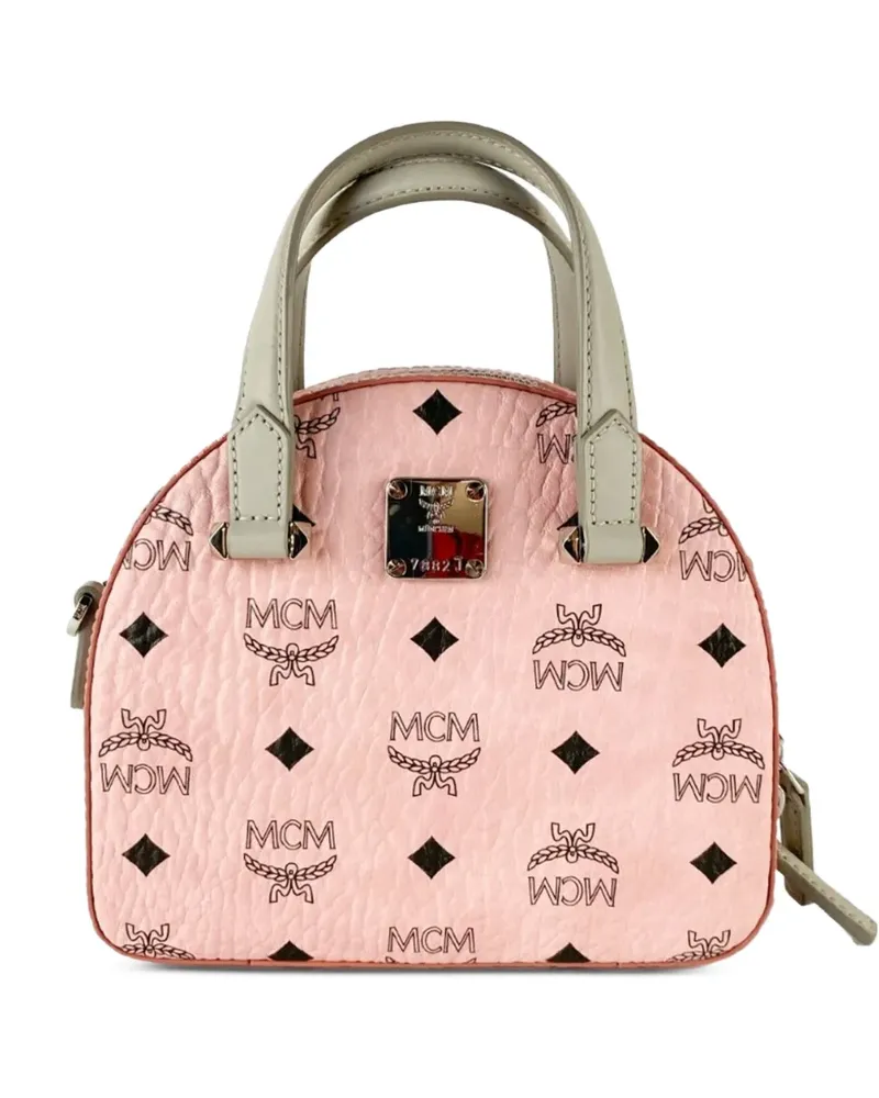 MCM Tote Bag mit Monogramm-Print in Halbmondform - Rosa Rosa