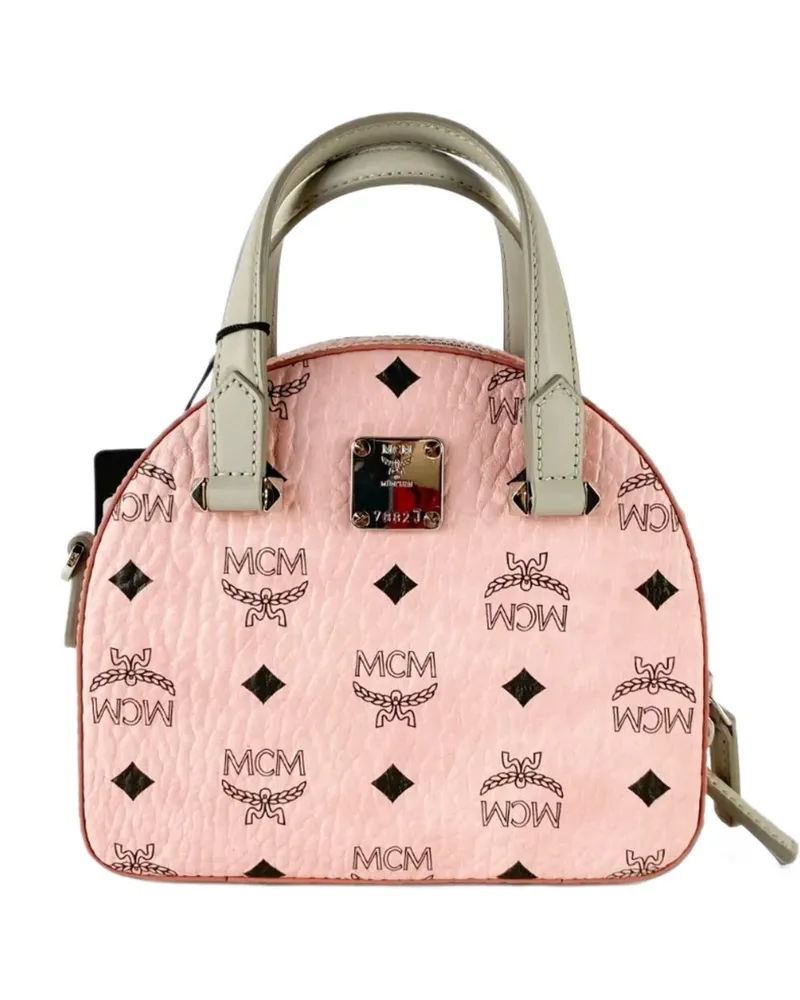 MCM monogram-print half-moon tote bag - Rosa Rosa