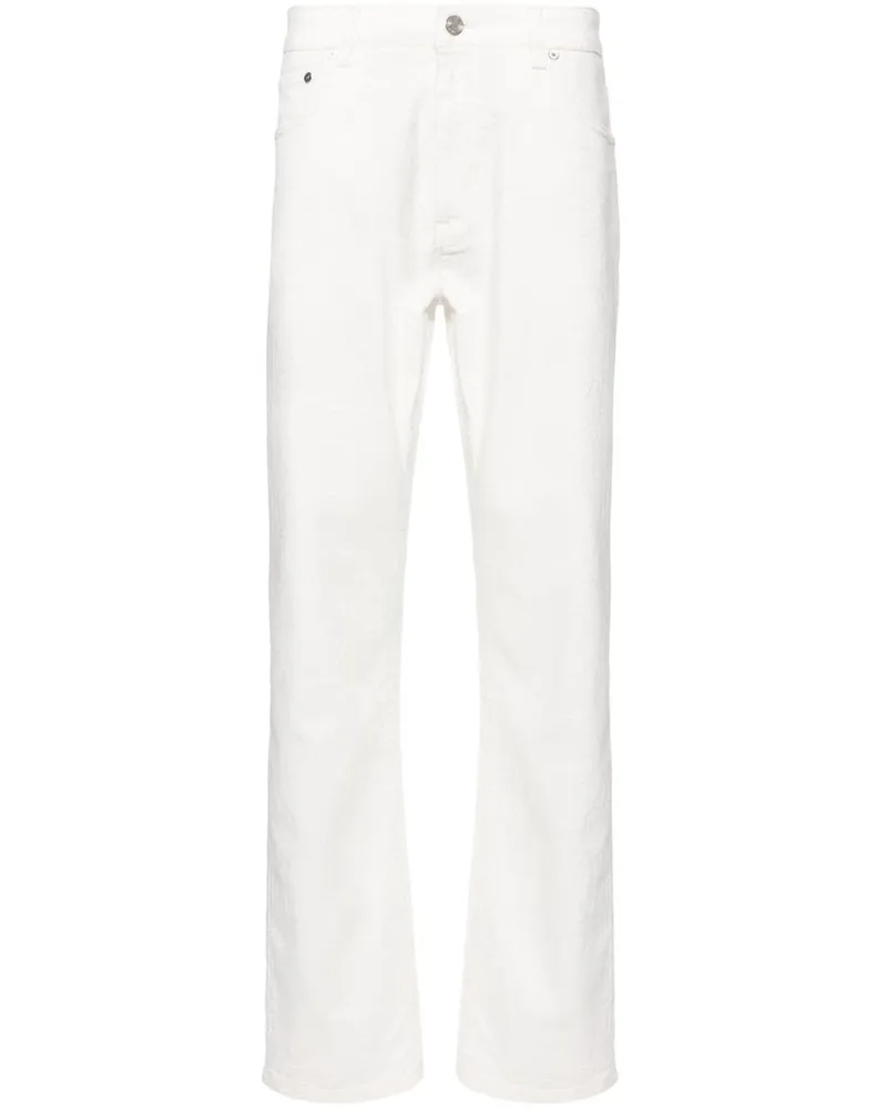 Etro Straight-Leg-Jeans aus Paisley-Jacquard Weiß