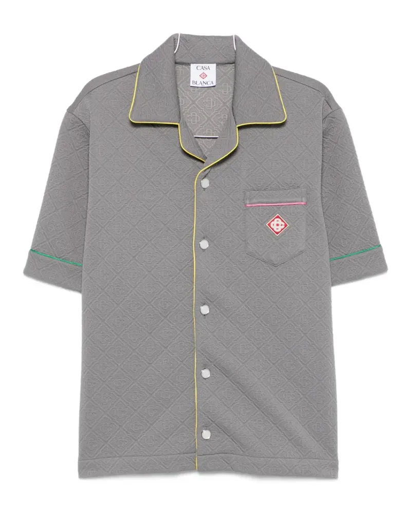 Casablanca Paris monogram-jacquard contrast-trim shirt - Grau Grau