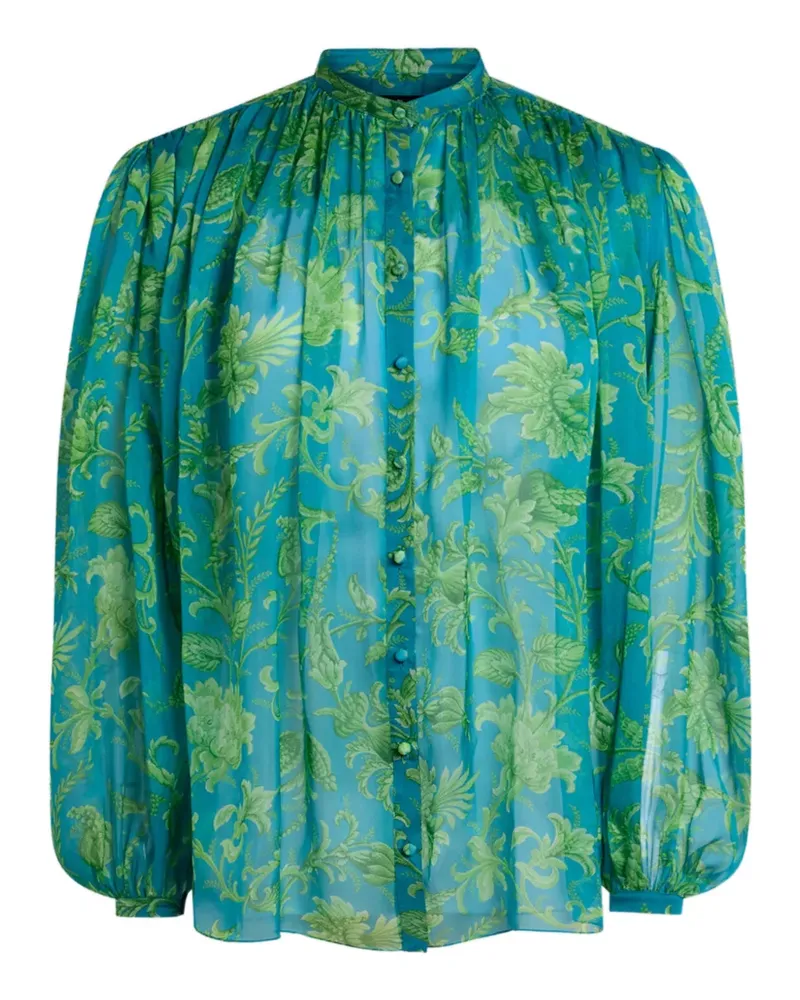 Etro gathering floral top - Blau Blau