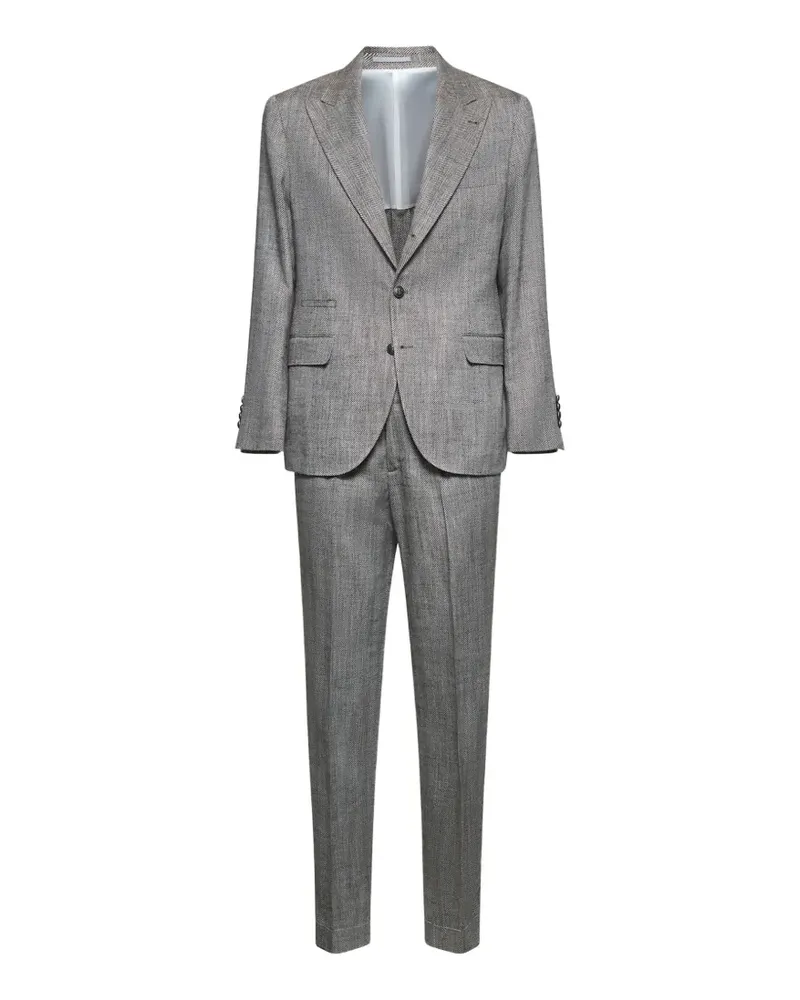 Brunello Cucinelli peaked-lapel single-breasted suit - Grau Grau