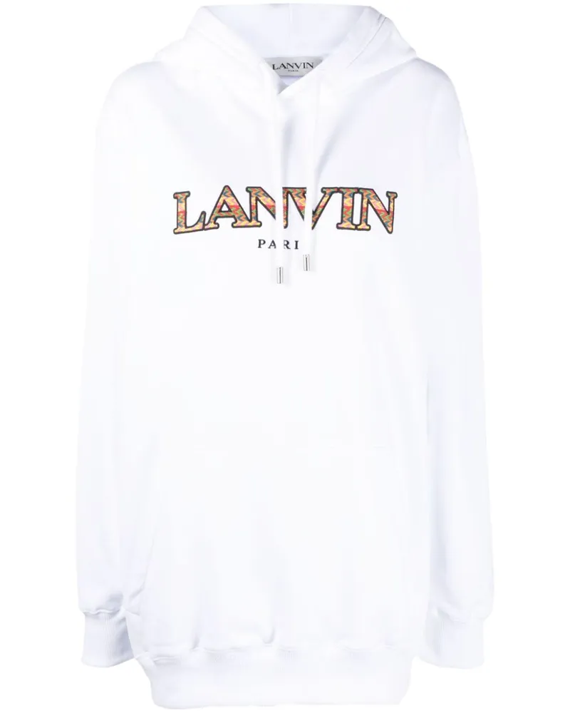 Lanvin Hoodie mit Logo-Stickerei Weiß