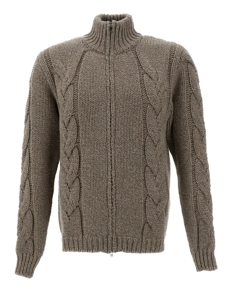 Customer Lovers cable-knit zip-up jacket - Braun Braun