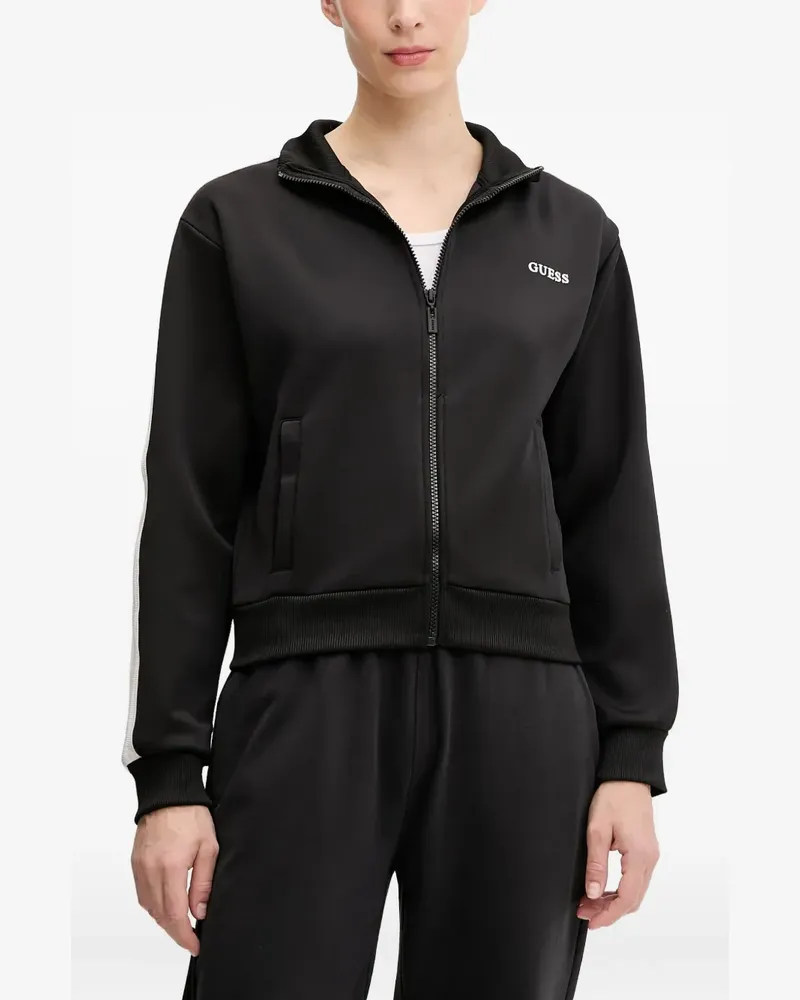Guess Sweatshirtjacke mit Streifendetail - Schwarz Schwarz