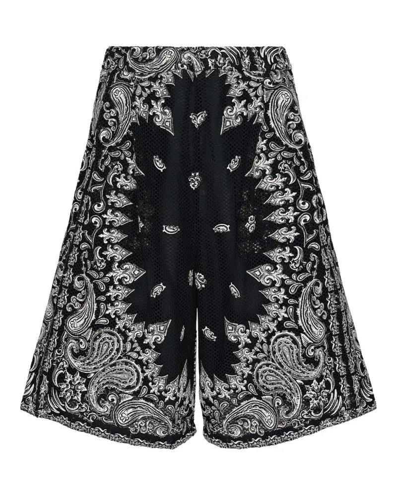 TAAKK bandana-print mesh shorts - Schwarz Schwarz
