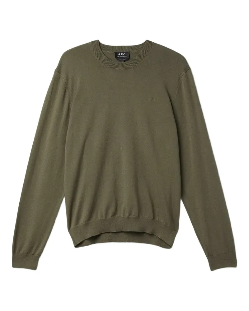 A.P.C. Matt Pullover mit rundem Ausschnitt - Grün Grün