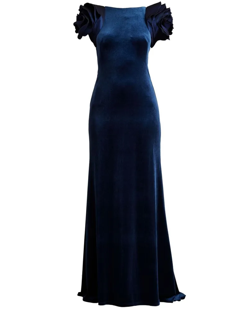 Tadashi Shoji Maylee Abendkleid aus Samt - Blau Blau