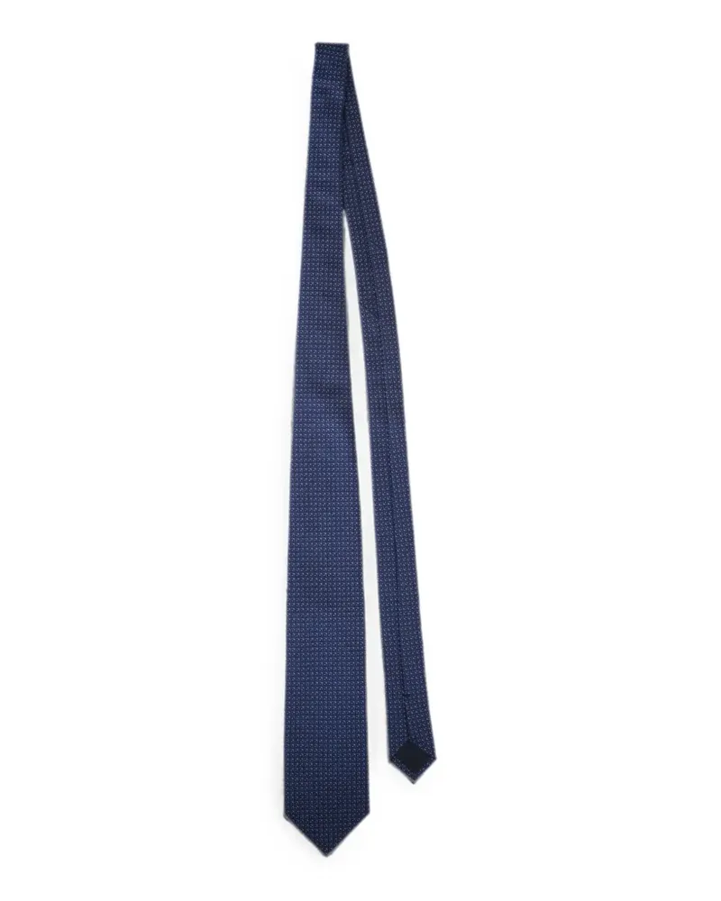 Corneliani Seidenkrawatte mit geometrischem Print - Blau Blau