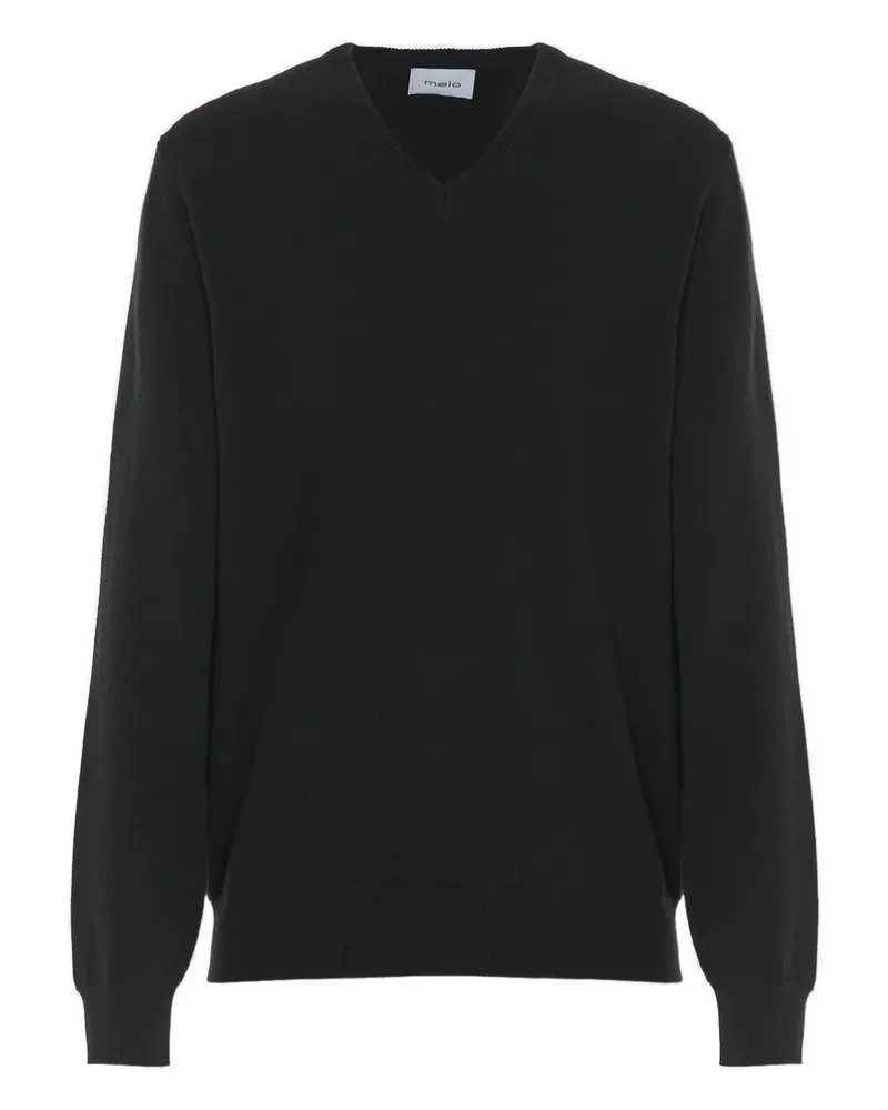 Malo Kaschmirpullover mit V-Ausschnitt - Schwarz Schwarz