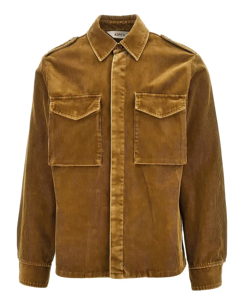 ASPESI corduroy pocket-detail shirt - Braun Braun