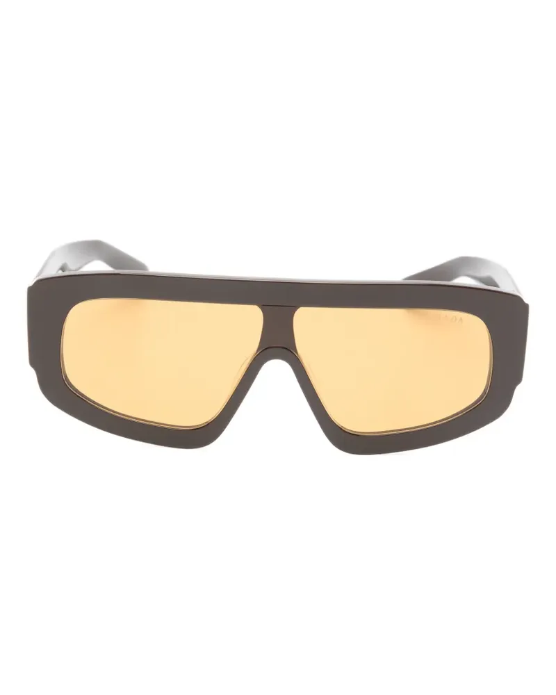 Prada Sonnenbrille mit geometrischem Gestell - Braun Braun