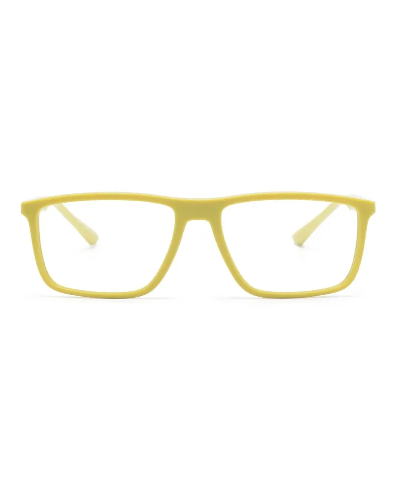 Emporio Armani Eckige Brille mit Logo-Schild - Grün Grün