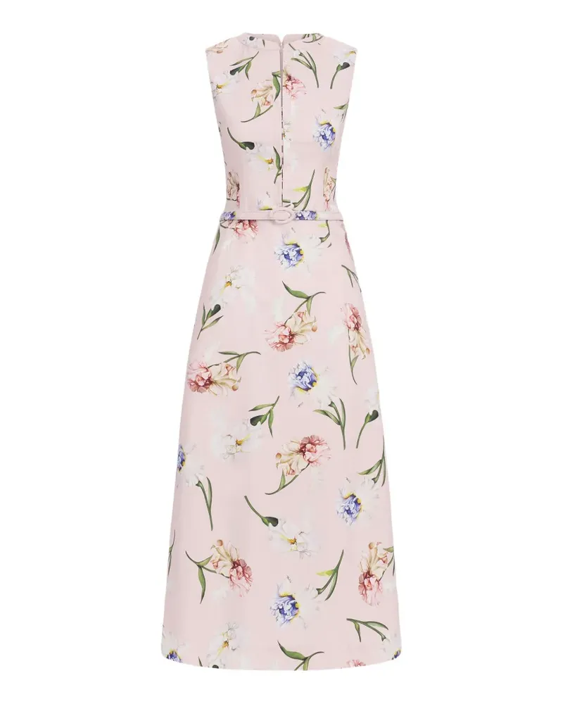 Oscar de la Renta Midikleid mit Gürtel - Rosa Rosa