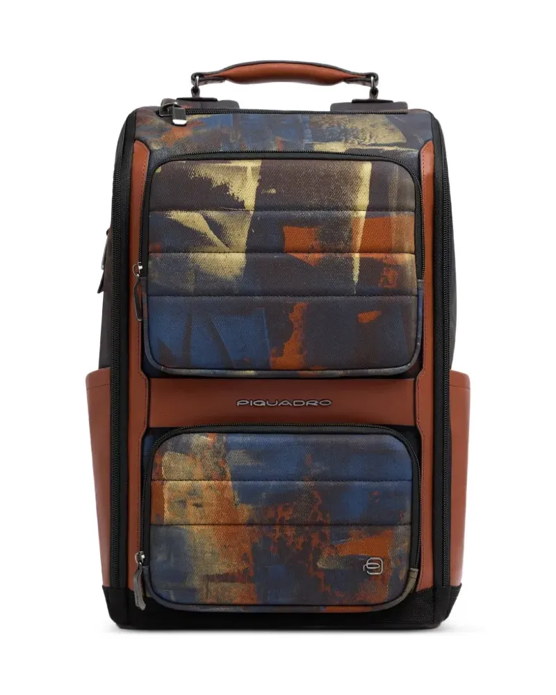 Piquadro Rucksack mit Camouflage-Print - Blau Blau