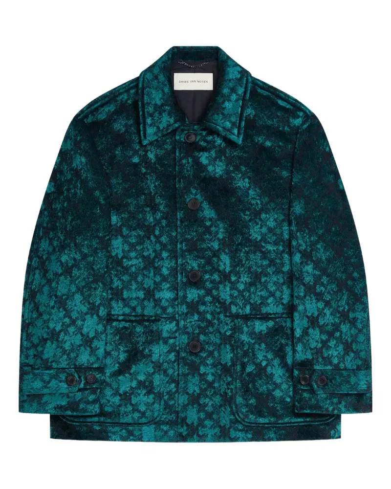 Dries van Noten Sakko mit Jacquardmuster - Blau Blau