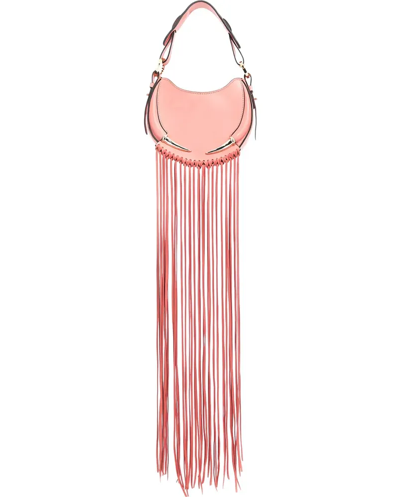 Roberto Cavalli Schultertasche mit Fransen - Rosa Rosa