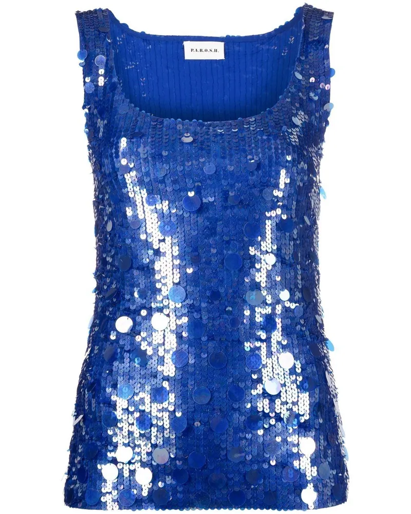 P.A.R.O.S.H. P.A.R.O H. Tanktop mit Pailletten - Blau Blau