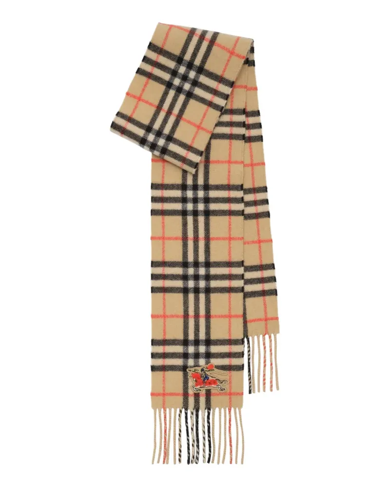 Burberry Karierter Schal mit Fransen - Nude Nude