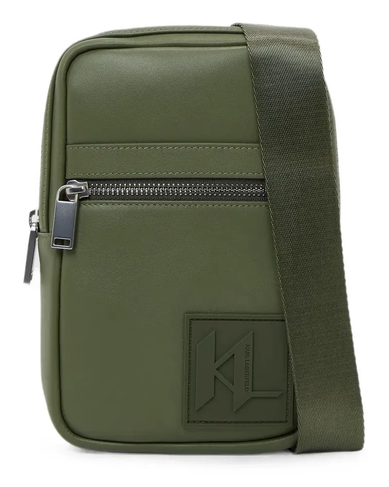 Karl Lagerfeld Schultertasche mit Logo-Patch - Grün Grün