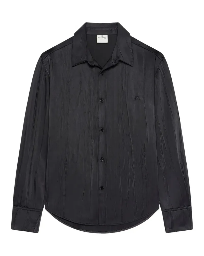 Courrèges Hemd in Satin-Optik - Schwarz Schwarz
