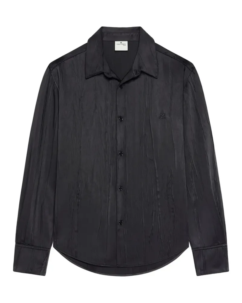 Courrèges Hemd in Satin-Optik - Schwarz Schwarz