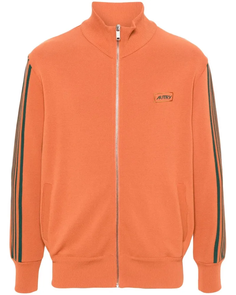 AUTRY Cardigan mit Logo-Patch Orange