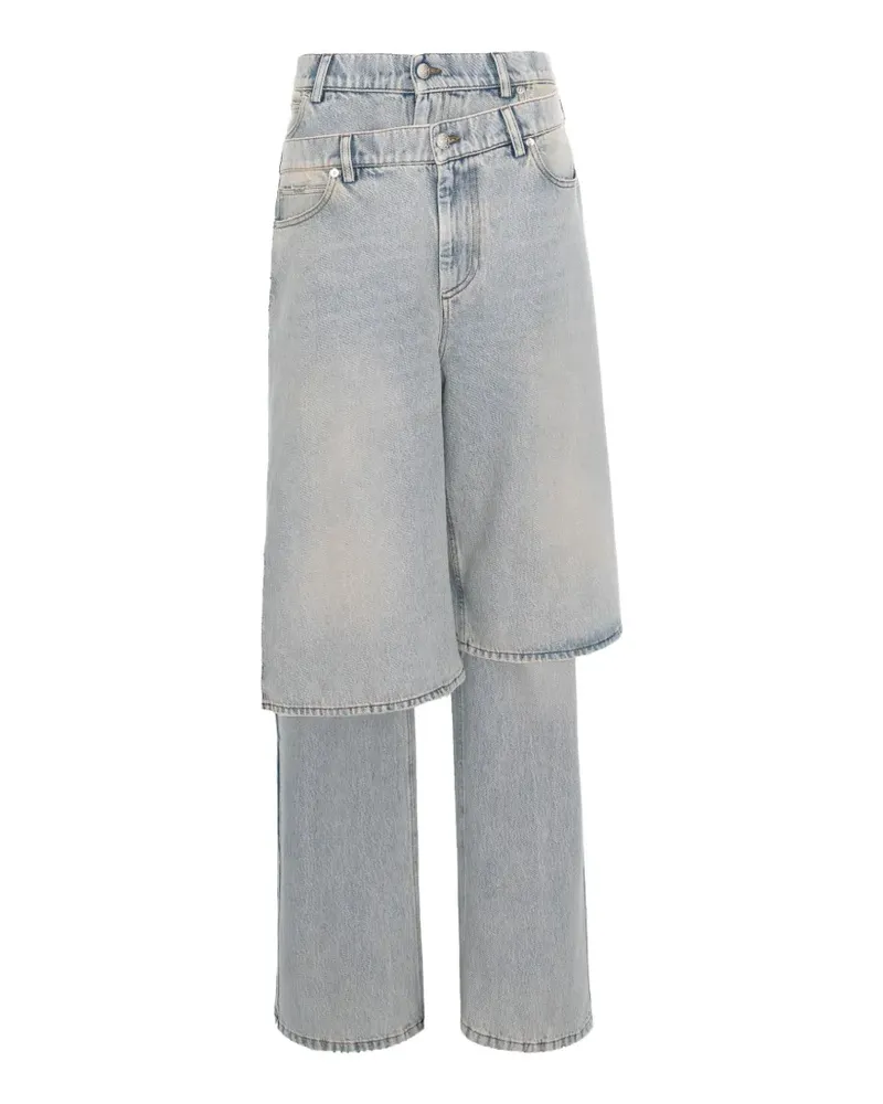 Seen Users Double Wear Jeans im Layering-Look - Blau Blau