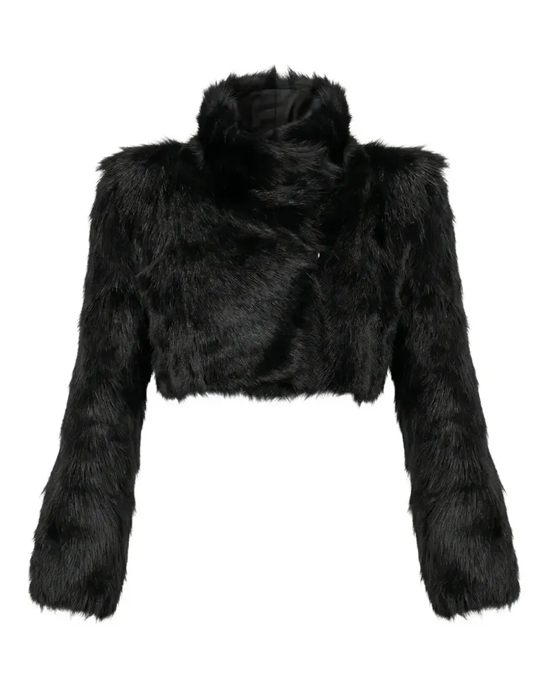 ALMAZ Deadshot cropped fur jacket - Schwarz Schwarz